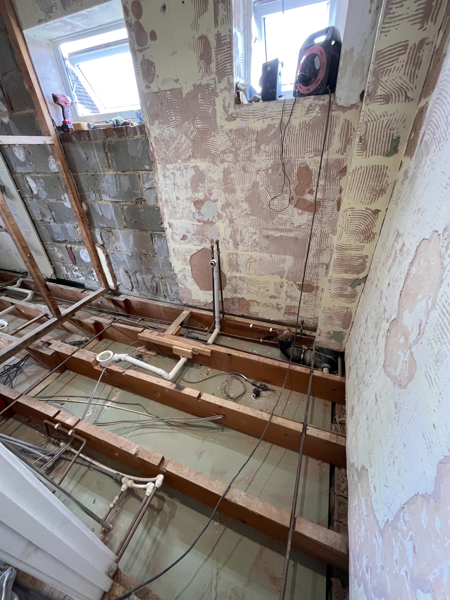 Pluckley bathroom structural floor and services work