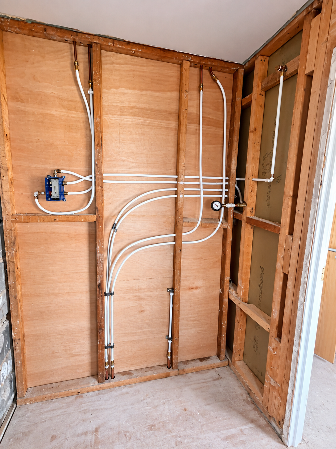Pluckley bathroom wall plumbing installation