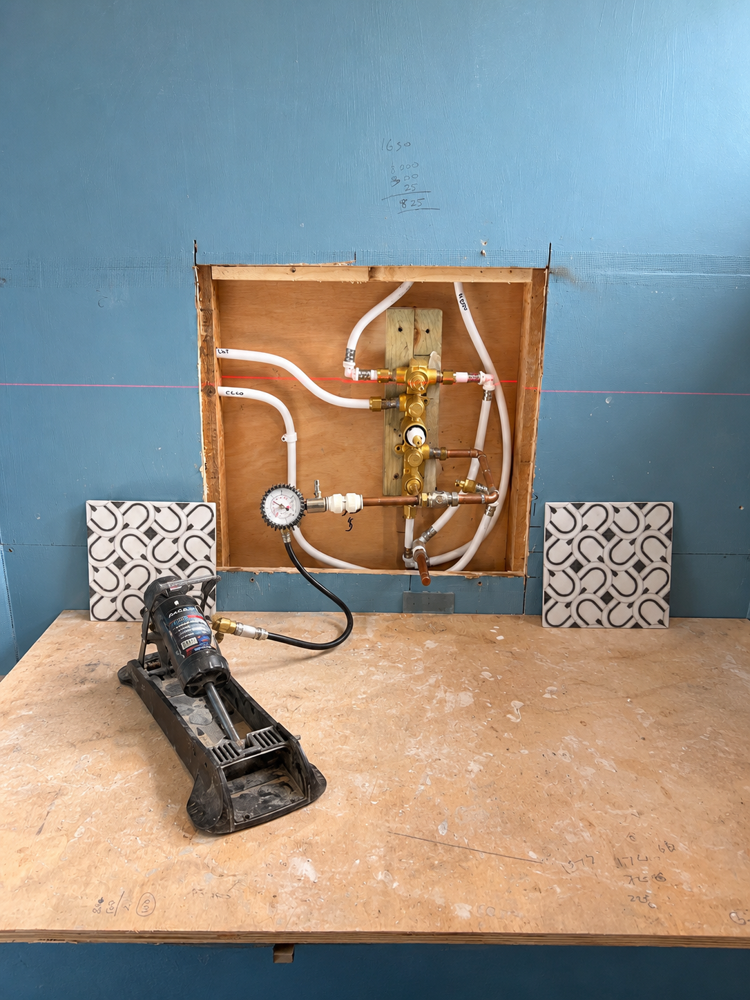 Sandwich Bay concealed plumbing pressure test
